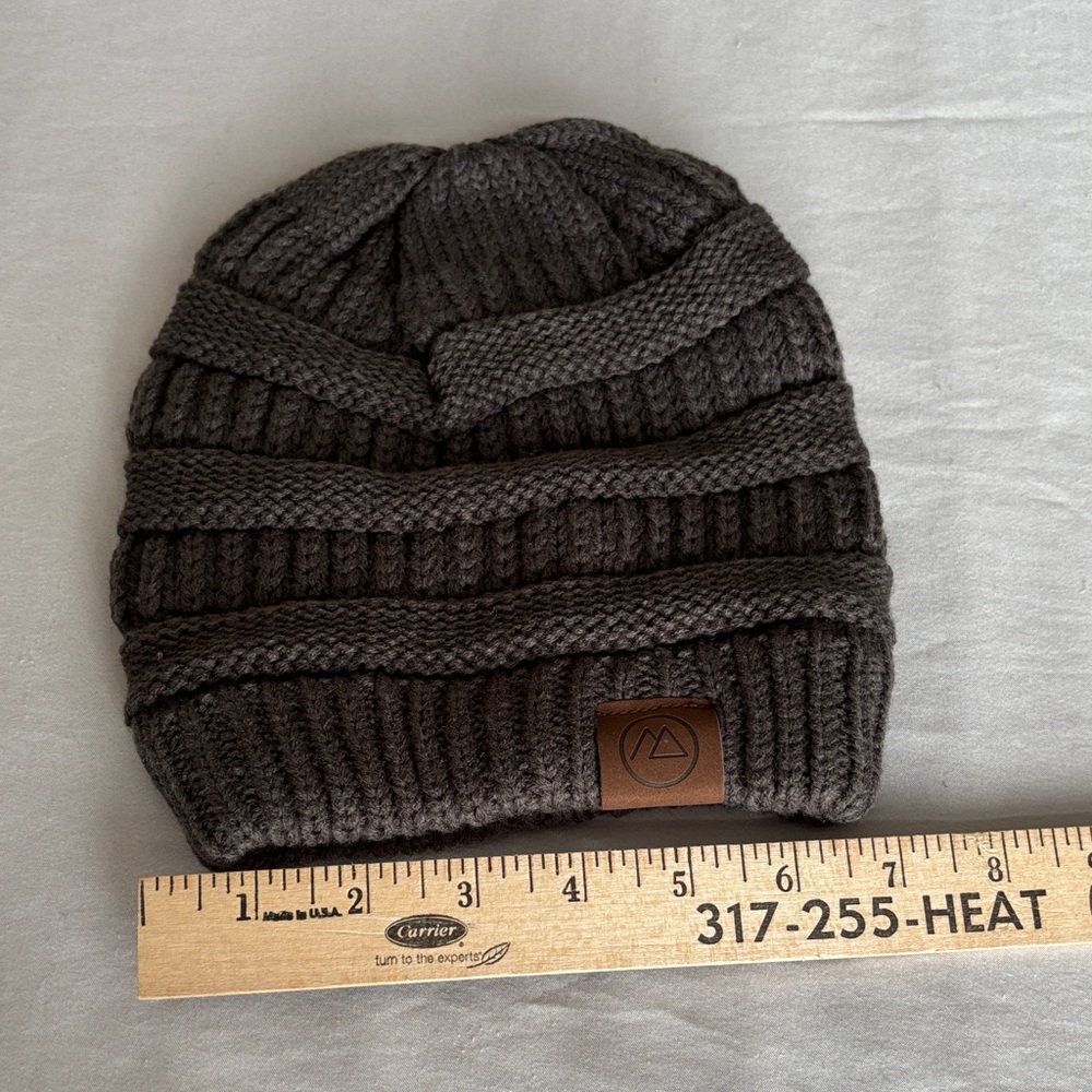 American Trends Slouchy Knit Beanie Winter Hat Dark Gray One Size NWOT - Picture 5 of 5